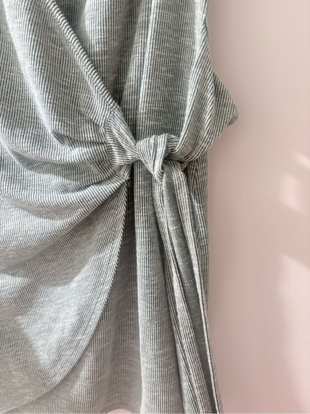 Sage Mint-Green Ribbed Mini Dress - Picture 4 of 4